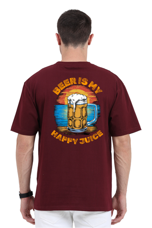 OVERSIZE TEE FOR BEERY LOVERS- MAROON