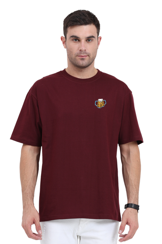 OVERSIZE TEE FOR BEERY LOVERS- MAROON